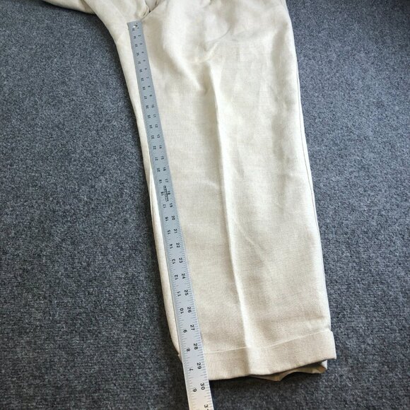 Dockers Pants Mens 40x30 Khaki Vintage No Wrinkle Linen Blend Pleated High Waist - Picture 9 of 14